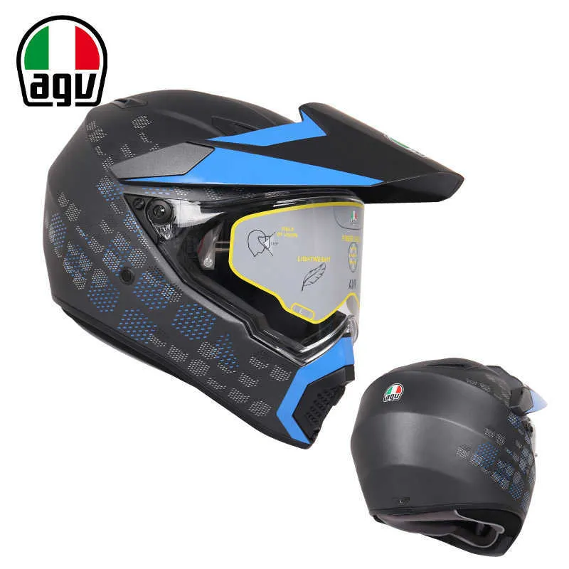 Helme Moto AGV Motorrad Design Sicherheit Komfort Agv Ax9 Carbon Gelötet Fahrzeug Motorrad Off-Road-Helm Vollständige Abdeckung Herren- und Damen-Renn-Rallye-Helme 8WCK