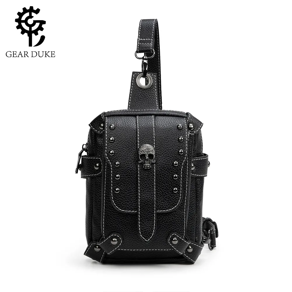 Luxe designertas Steampunk Crossbodytas met één schouder Dames motorfiets mobiele portemonnee onderarmtas