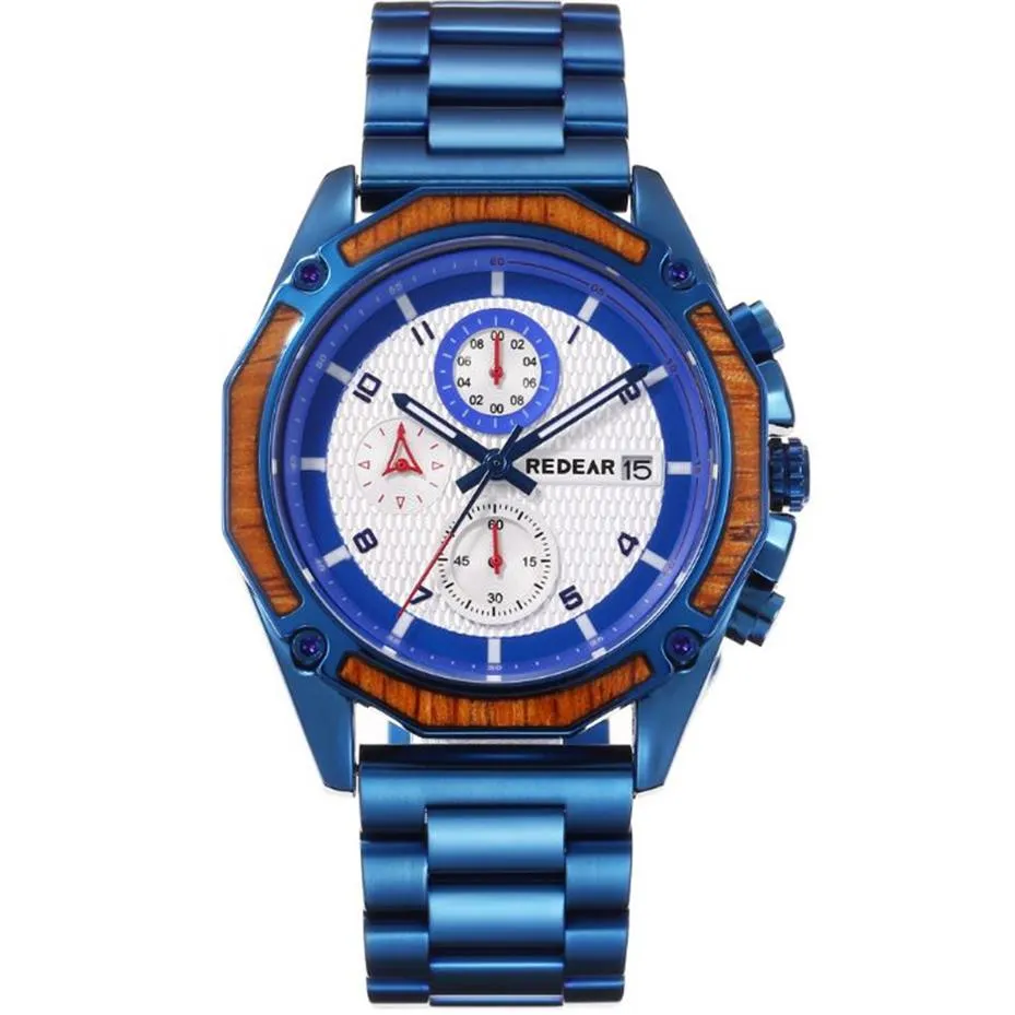 Montre de sport multifonctionnelle en acier inoxydable pour hommes, charmante, calendrier lumineux, étanche, à Quartz, résistante aux rayures, Eleg2357