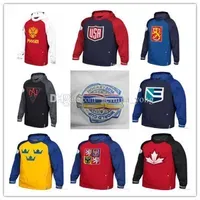 Ice hockey Men's 2016 World Cup Of Hockey WCH Hoodies Team USA Czech Republic Europe Finland North America Russia Sweden Sweatshirts Jersey