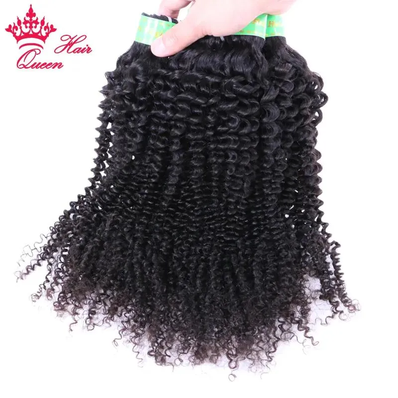 Wefts Mongolian Hair Bundles Afro Kinky Curly Human Raw Hair Weave Bundles 100% Virgin Hair Extensions Double Weft Queen Hair Products F