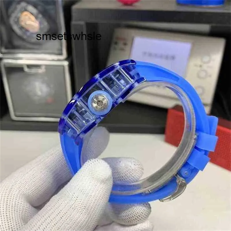 Movement Top Milles Watch watch Leisure Date Business Mens Mechanical Rm12-01 Blue Crystal Case Tape Fashion