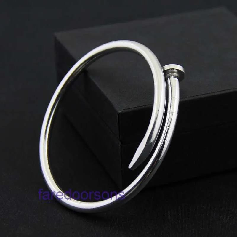 Designer Bangle Car tires's for women and men Silver Bracelet Women's 999 Foot Open Couple Style Nail New Personalized Fashion Have Original Box