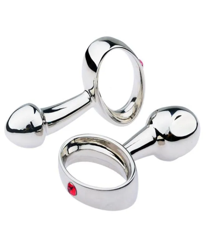 Metal anal plug with pull ring vagina Gspot Massage Prostate Stimulation Anus Plug Dilator Sex Toys For Women Men5396444