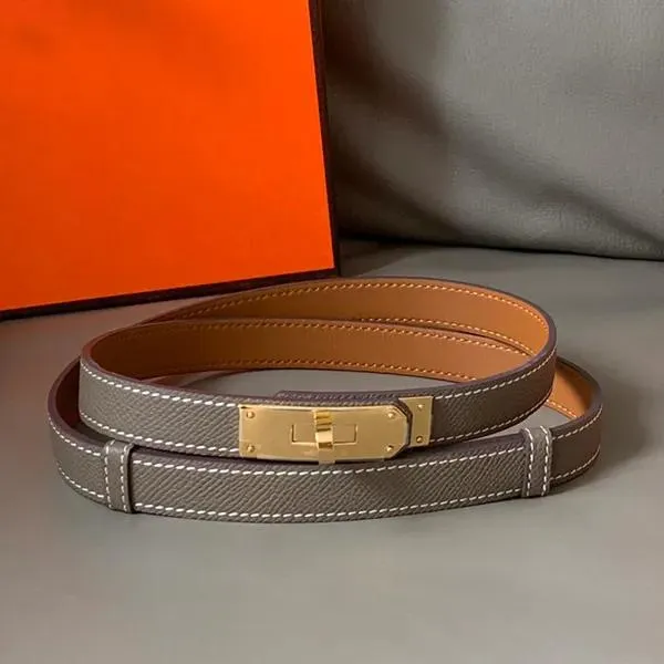 Bälten H Belt 26mm Woman Belt Designer Belt Designer Real Calfskin Made of Titanium Steel Goldplated Official Reproduktion European Siz