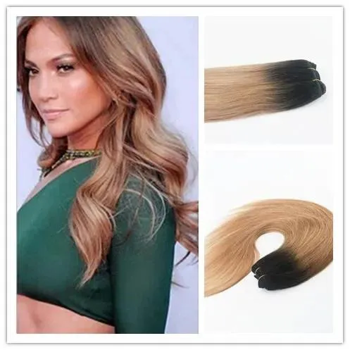 Teje Balayage Color #2 #6 #27 Color de moda tejido de cabello trama de cabello Remy extensión de cabello liso 100G por paquete en Stock