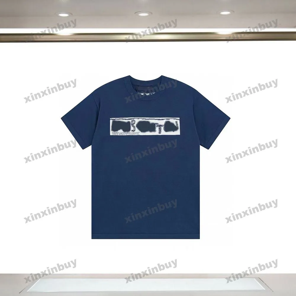 Xinxinbuy 2024 homens designer camiseta carta jacquard malha tripulação pescoço manga curta algodão feminino preto cinza vermelho S-2XL