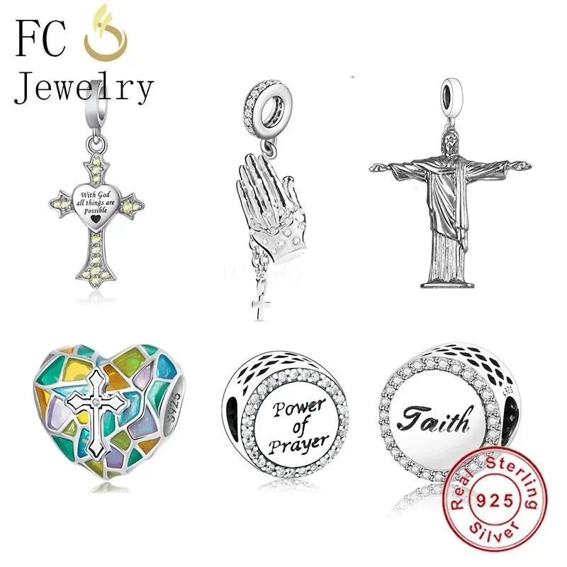 Bracelets Fc Jewelry Fit Original Charm Bracelet Sier Brazil Rio De Janeiro Christo Redentor Jesus Bead for Making Women Berloque