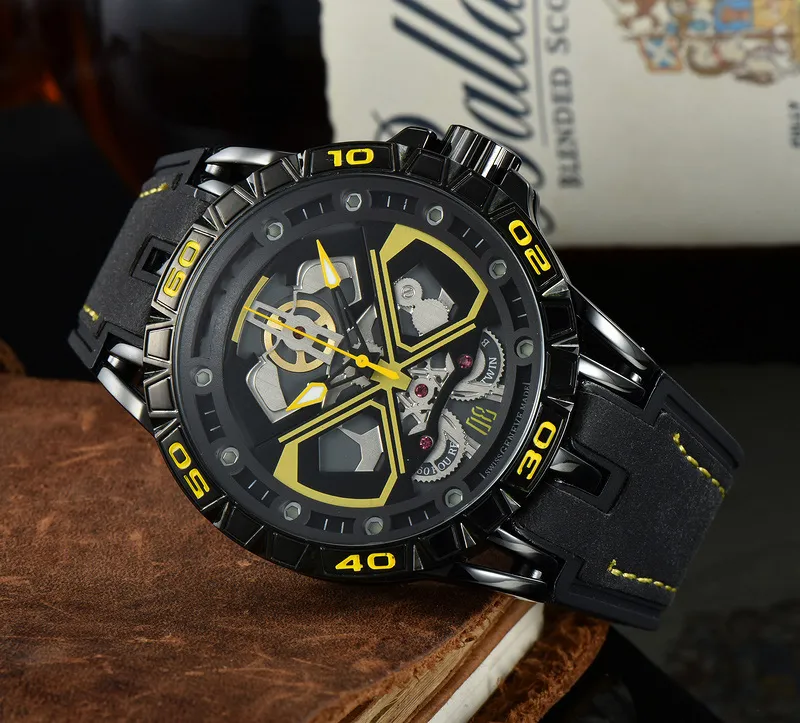 High-End Men's Quartz Watch Casual Automatic Watch 41mm Dial Fashion Rubber Strap Design Sports Men's Watch