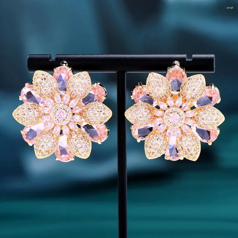 Pendientes colgantes GODKI Original de lujo hermosa flor para mujer joyería brillante para fiesta de boda accesorios de alta calidad