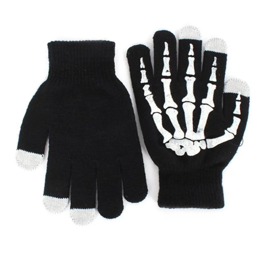 FashionWinter Full Finger Unisex Knitted Skeleton Gloves Ghost Bone Touch Screen1080048