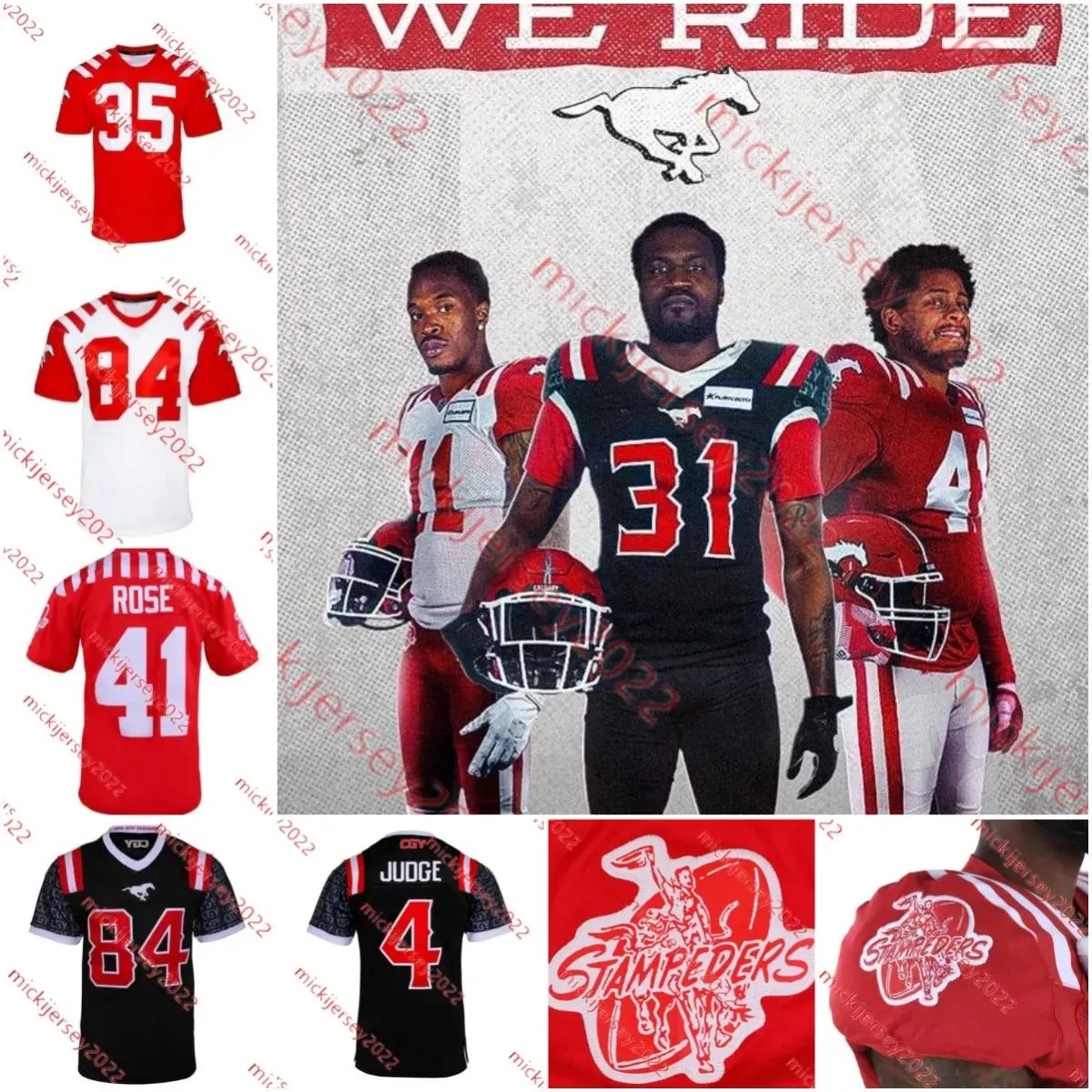 CALGARY STAMPEDERS Jersey Bryce Bell Isaac Adeyemi-Berglund Micah Awe Branden Dozier Cody Grace Rysen John Charlie Power Mens Stitched CALGARY Football Jerseys