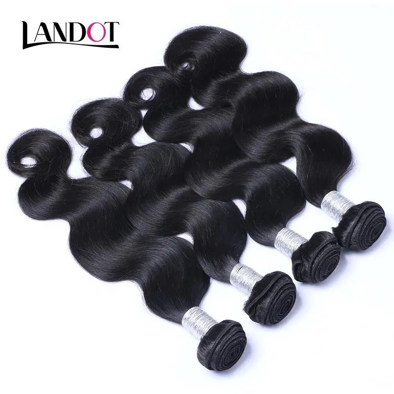 Trames Indien Vague de Corps Cheveux Vierges Non Transformés Indien Remy Cheveux Humains Armure Ondulés 3/4 Faisceaux 100 g/pcs Extensions de Cheveux Humains Pas Cher Double