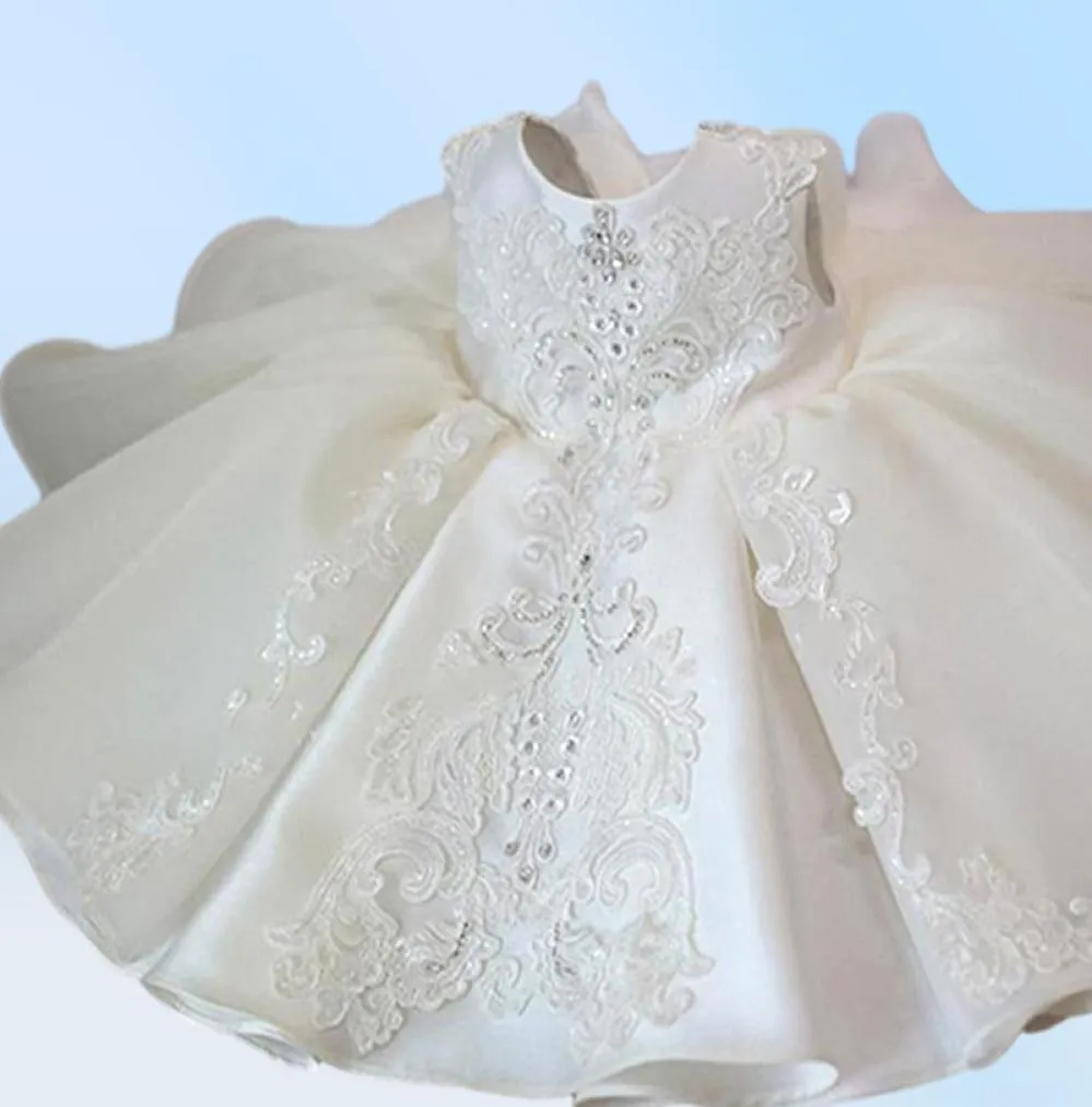 Baptême blanc cérémonie robe fille perles 1er anniversaire robe bébé fille robe élégante princesse robes fête baptême robes Q6096876