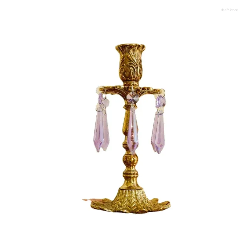 Ljushållare Crystal Love Streamer Magic Color Series mässing Vintage Style Candlestick