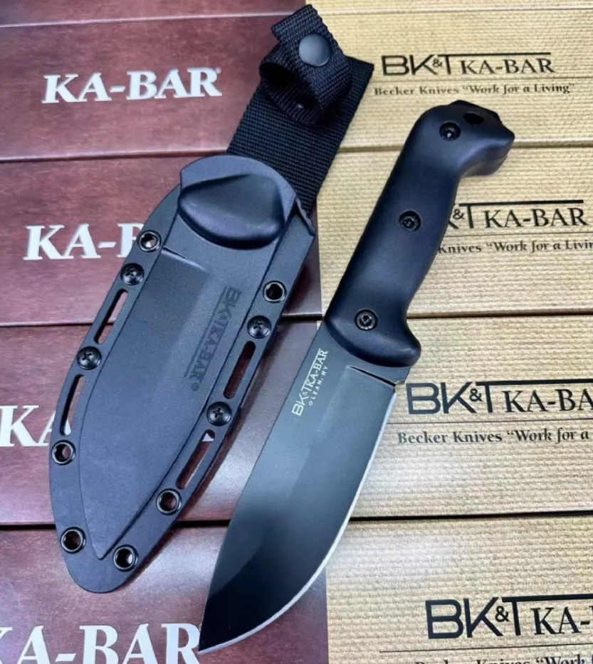 KA-BAR BK2 Becker Straight Fixed Blade Knife ABS Handle Tactical Self Defense EDC Tool Pocket Camping Hunting Knives a3005 Best quality