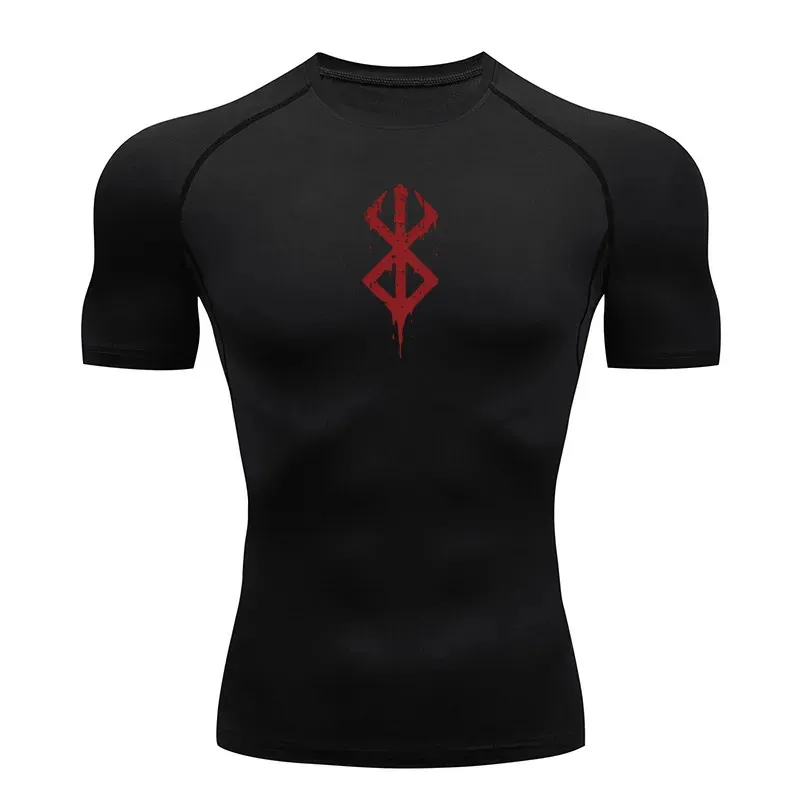 Anime Berserk Guts herrkomprimeringskjorta Fitness Sport Running Tight Gym Tshirts Athletic Quick Dry Tops Tee Summer 240102