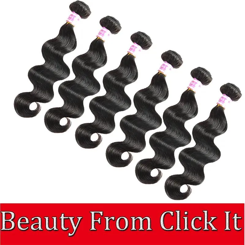 Weaves On Sale 6 Bundles Body Wave Virgin Human Hair Weave Unprocessed Brazilian Indian Peruvian Malaysian Cambodian Mongolian Hair Exten