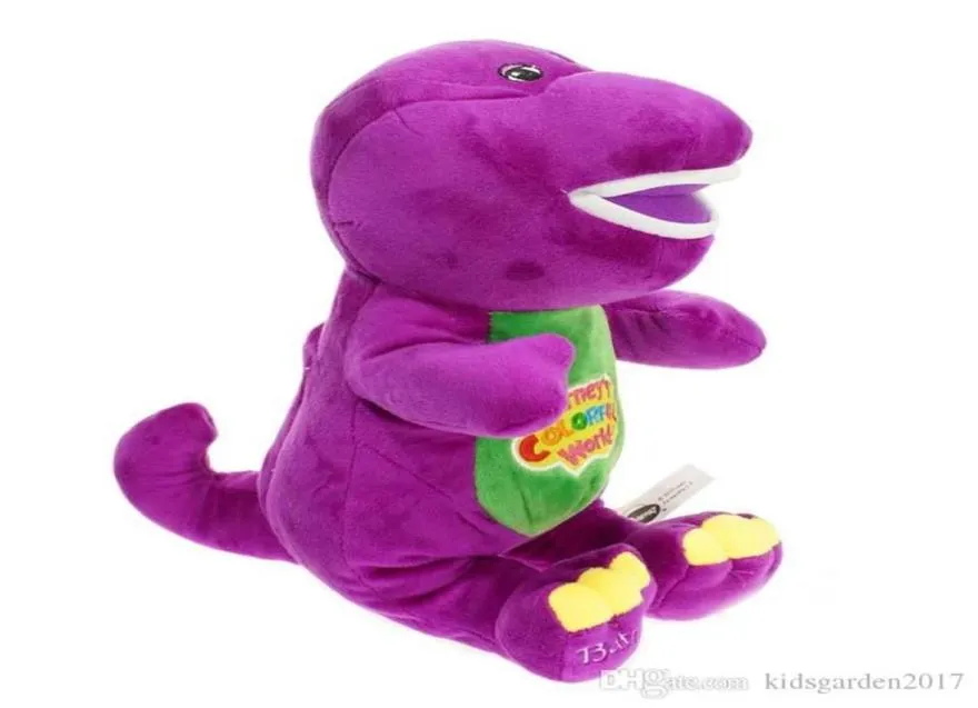 New Barney The Dinosaur 28cm 노래 I Love You Song Purple Plush 소프트 장난감 Doll277Q4225297