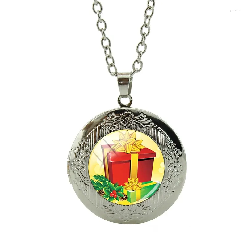 Ожерелья с подвесками JOINBEAUTY, серебристая цепочка, круглый медальон, ожерелье, женские массивные воротники, Рождественская подарочная коробка, сумка, ювелирные изделия 2024