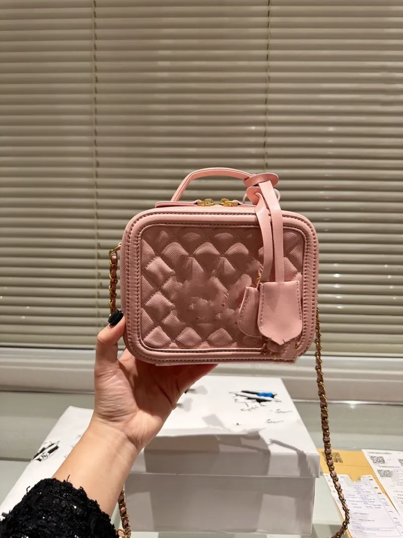 Bolsa de maquiagem de caixa de caviar feminino compras de asfatchels bolsas de ombro de trajes hangbags de couro genuíno bolsas mensageiras de crossbody tocas de luxo bolsas de grife preto carteira