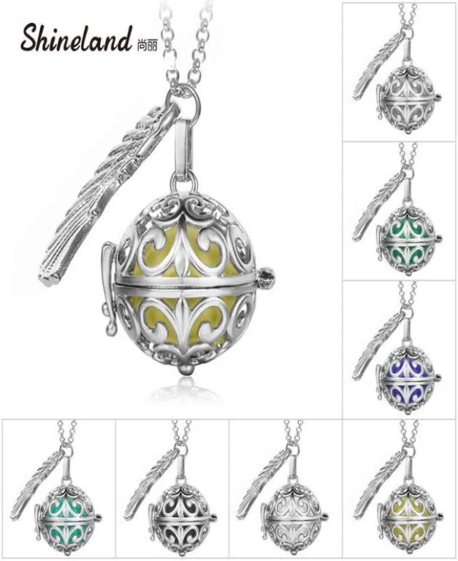 Collier pendentif entier boules de grossesse Bola avec Cage Angel Ball bébé carillon évider chaîne en métal colliers pendentifs pour Wo1083525