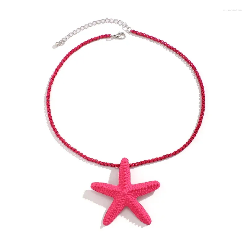 Colares pingentes mar vento cor estrela do mar clavícula gargantilha dopamina personalidade estrela colar