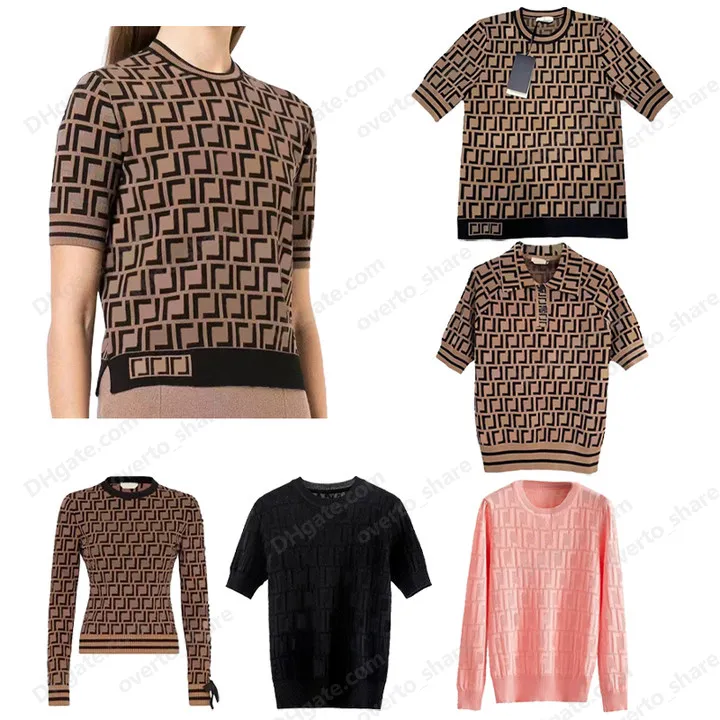 Femmes Knits Tees Designer à manches longues Pull tricoté Pull à col rond à manches courtes T-shirts de luxe Casual S M L