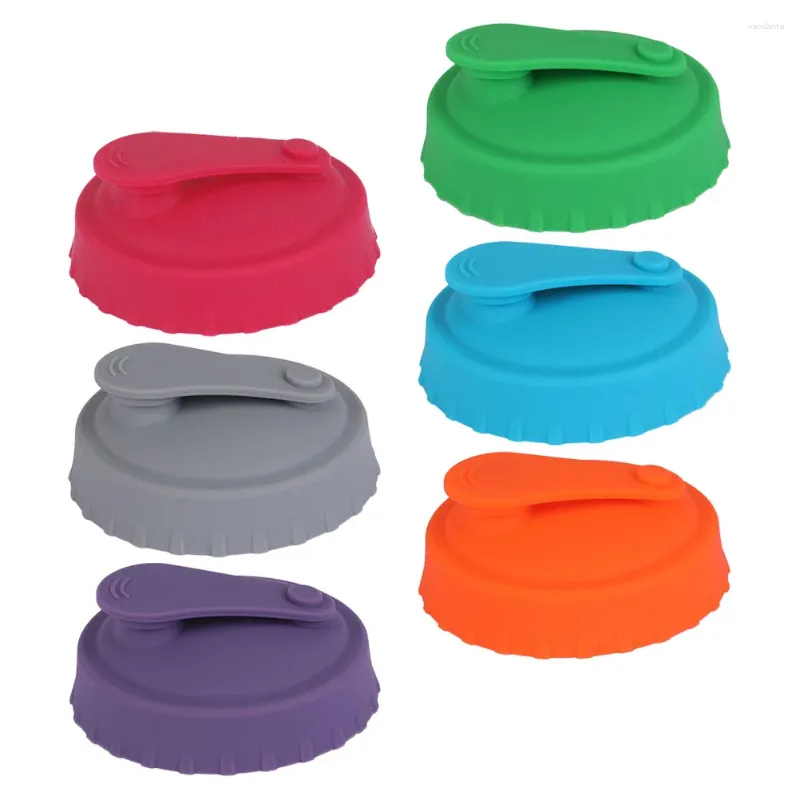 Dinnerware 6pcs Soda Can Leak-proof Caps Reusable Covers Silicone Sealing Lids