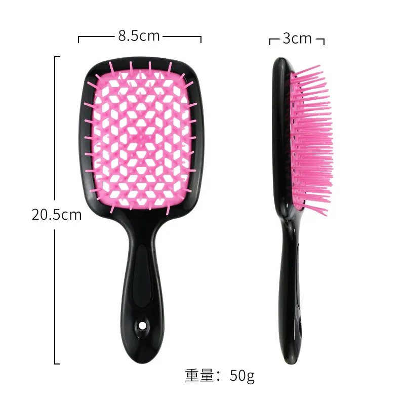 Square hollow mesh comb home massage hair comb dry and wet straight hair non-knotted mesh comb honeycomb comb