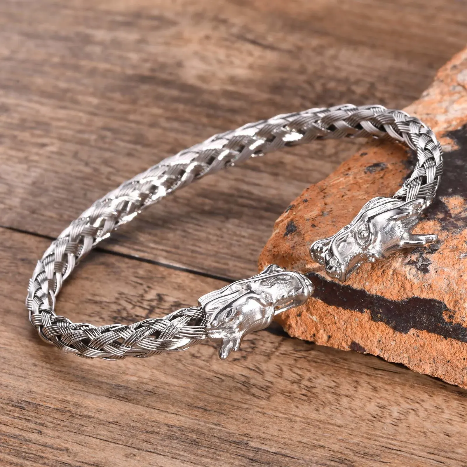 thumbnail image 2 of Turtleland 925 Sterling Silver Dragon Charm Bracelet – Adjustable Cuff Bangle 2 of 3