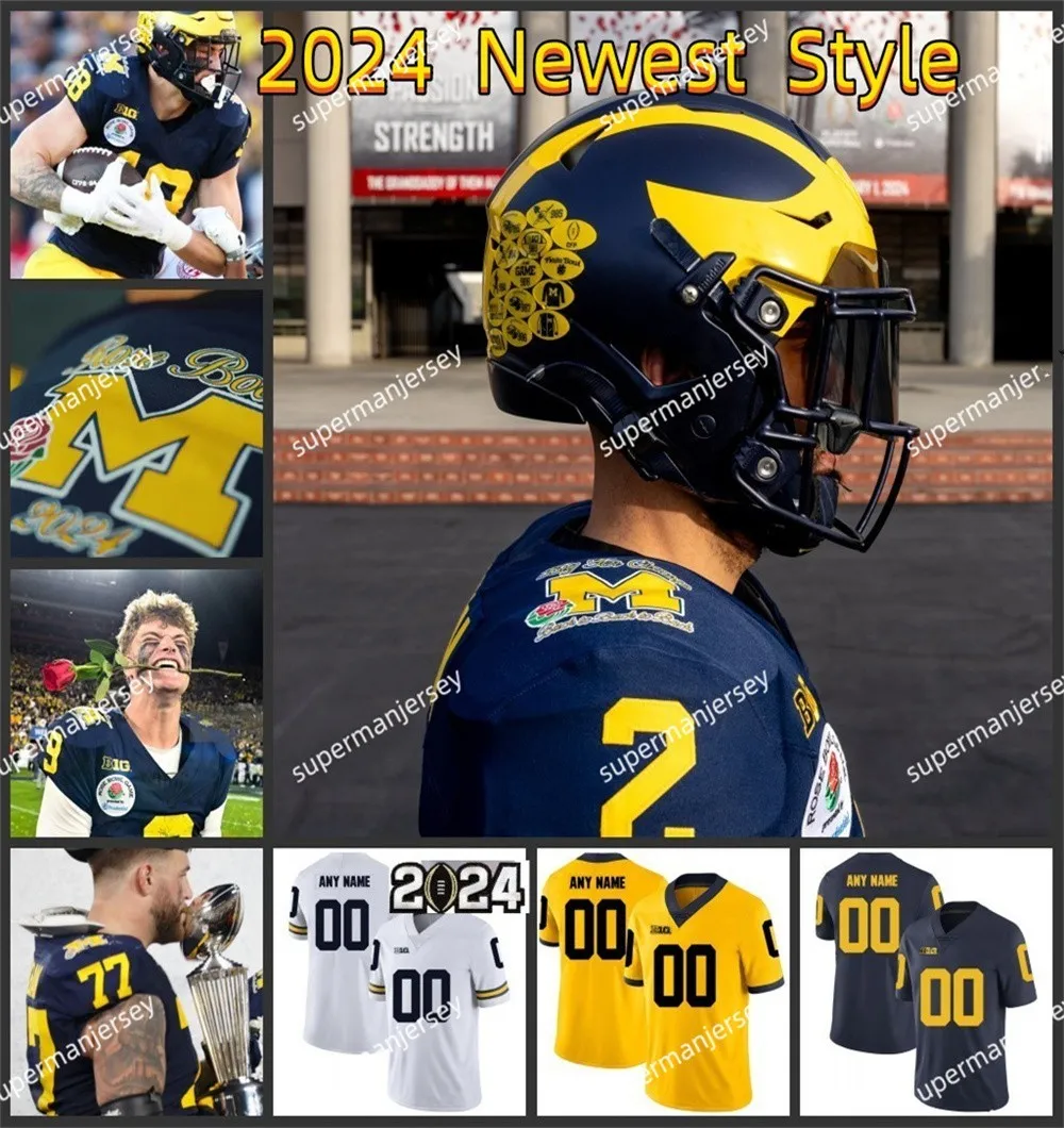 Michigan Wolverines fotboll Jersey J.J. McCarthy Donovan Edwards Cornelius Johnson Colston Loveland Men