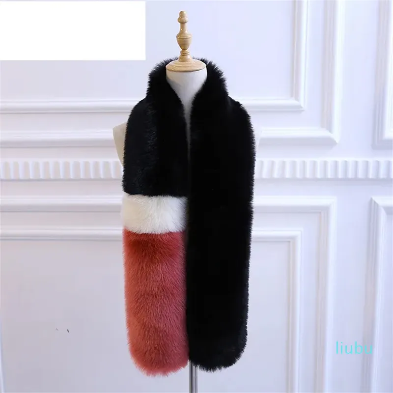 Designer kvinnor vinter mode päls falsk krage ull halsduk stava färg krage varma halsdukar 9 färger