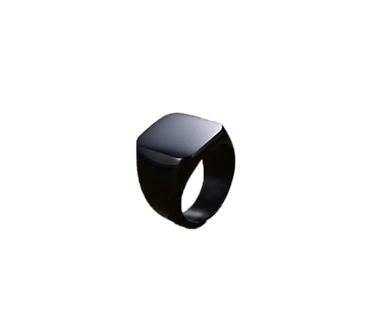 MENS Womens Pinky Ring rostfritt stål Band Big Rings Silvercolor Black Signet Polished Biker Bague Party Jewelry Anillos81498965334724