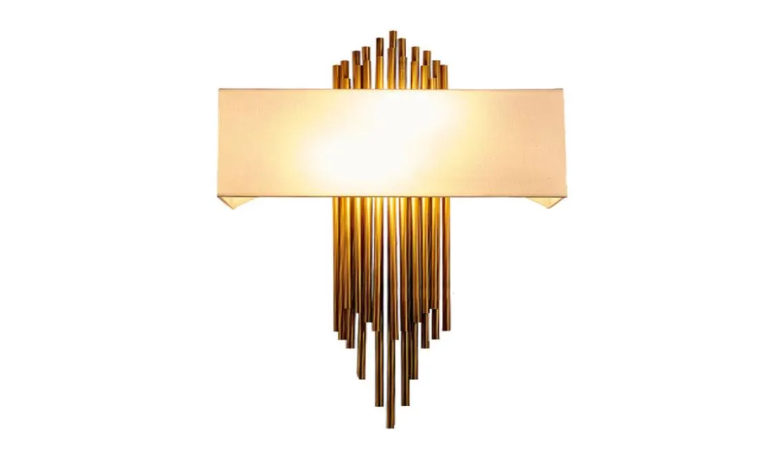 Estilo de luxo arte decoração led lâmpada parede quarto cabeceira corredor interior casa luminária banhado a ouro lâmpada parede 6w e14 para li6189592