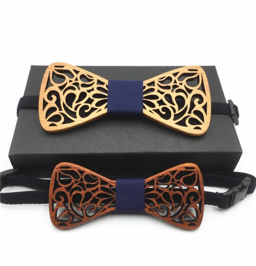 Hollow Wood Bow Ties for Men and son set Wedding Suits Wooden Bow Tie Butterfly Shape Bowknots Gravatas Slim Cravat men039s tie4992083