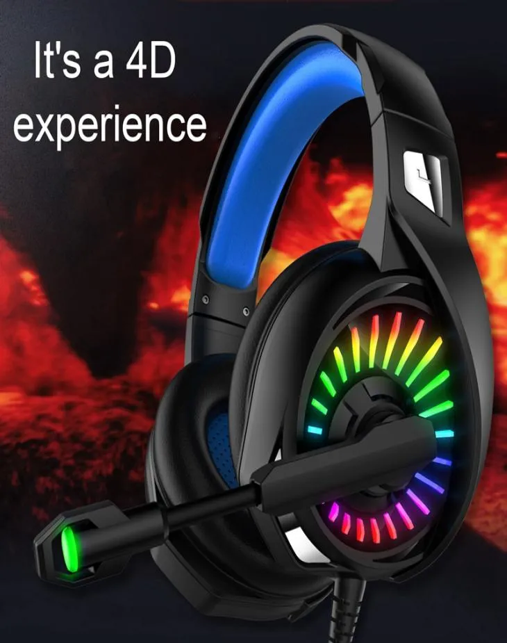 Pour PS4 Gaming casque LED lumineux 4D stéréo RGB chapiteau écouteurs casque avec Microphone pour Xbox OneLaptopComputer Tablet4001023