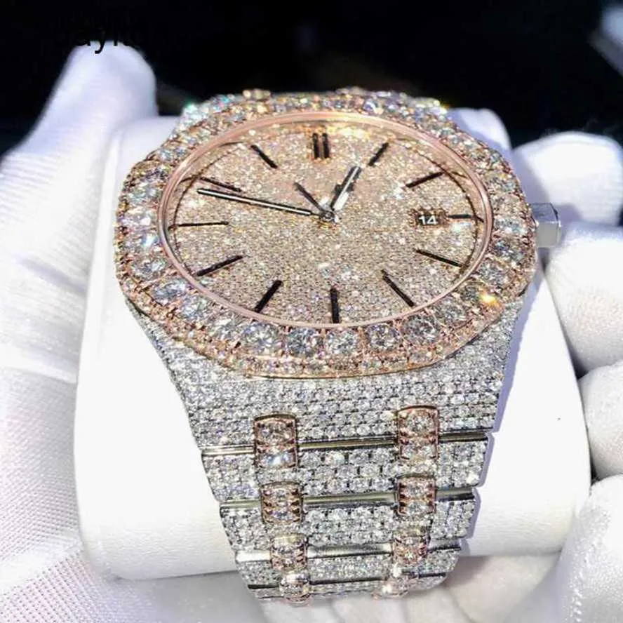 Роскошные часы Audemar Pigue Ap Diamond, часы Rolaxs, швейцарские автоматические часы с муассанитом Iced Out, дизайнерские мужские часы для мужчин, высокое качество Montre