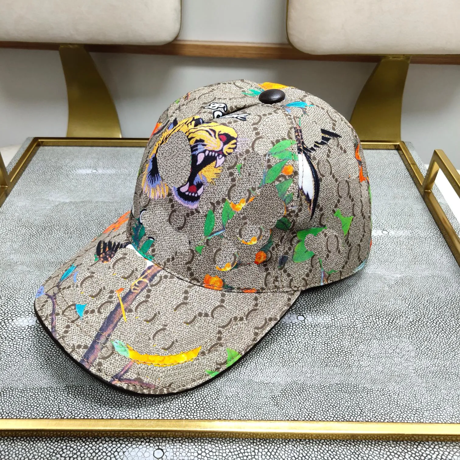 Tiger Head Pattern Style Desingers Desingers Baseball Cap Classic Animal Summer Men and Women Leisure Design Hat Sun Fashi