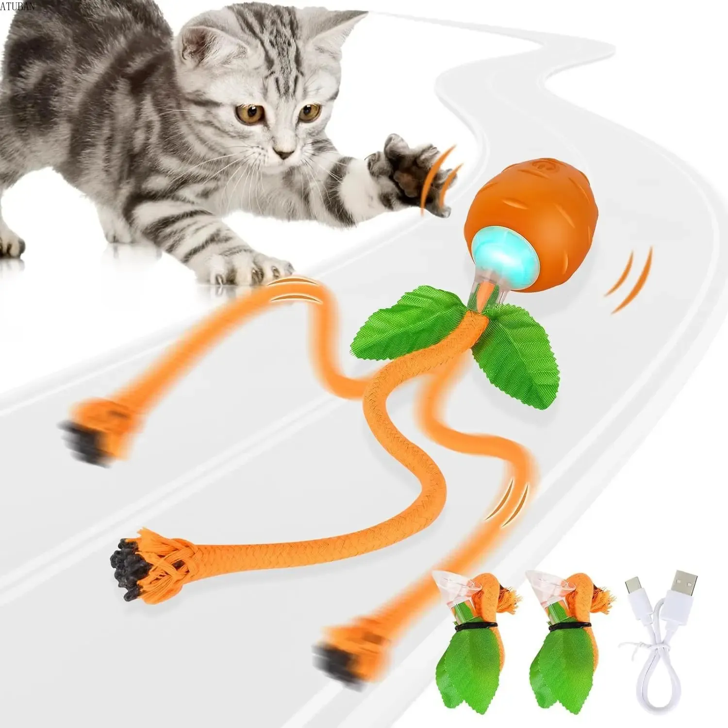 Jouet interactif pour chat, 3 modes de fonctionnement, trajectoire de mouvement irrégulière, jouets pour chats d'intérieur, jeu autonome, stimule les sens des chats, drôle 240103