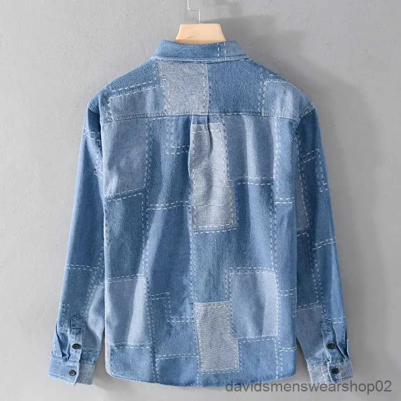 Casual overhemden voor heren Zwart blauw denim overhemd voor heren Lente en herfst Nieuw zakelijk casual losse spijkerjasje Mannelijke trend 100% katoenen overhemden