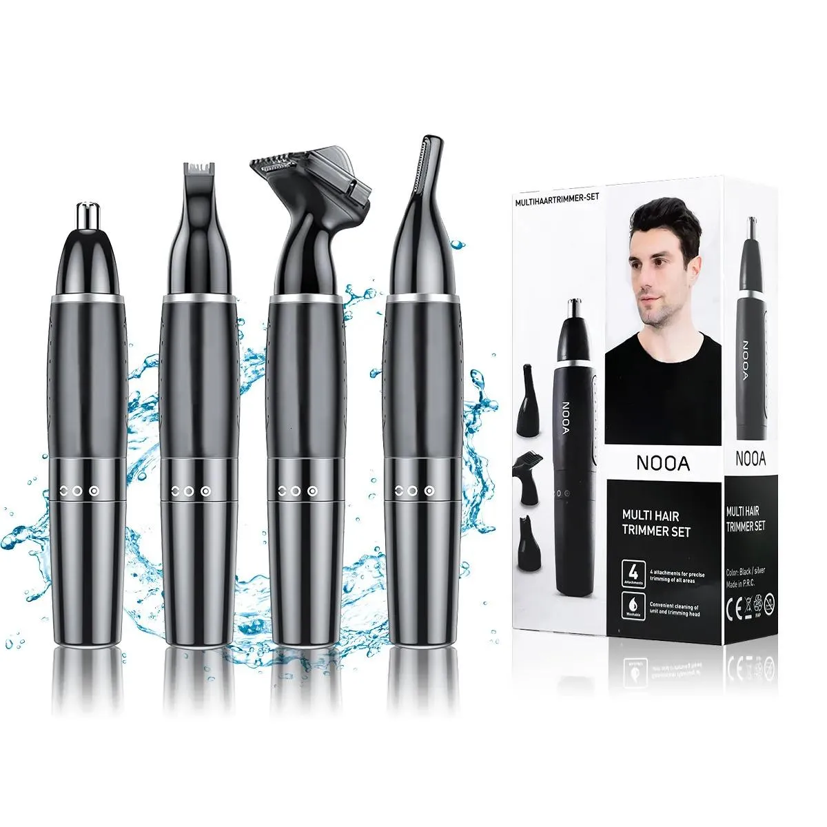 Trimmer Clippers Trimmer Rifinitore per peli del naso 4 in 1 per uomo Rifinitore per naso e orecchie tagliare i peli del naso e delle orecchie Rifinitore per il naso Rifinire il naso