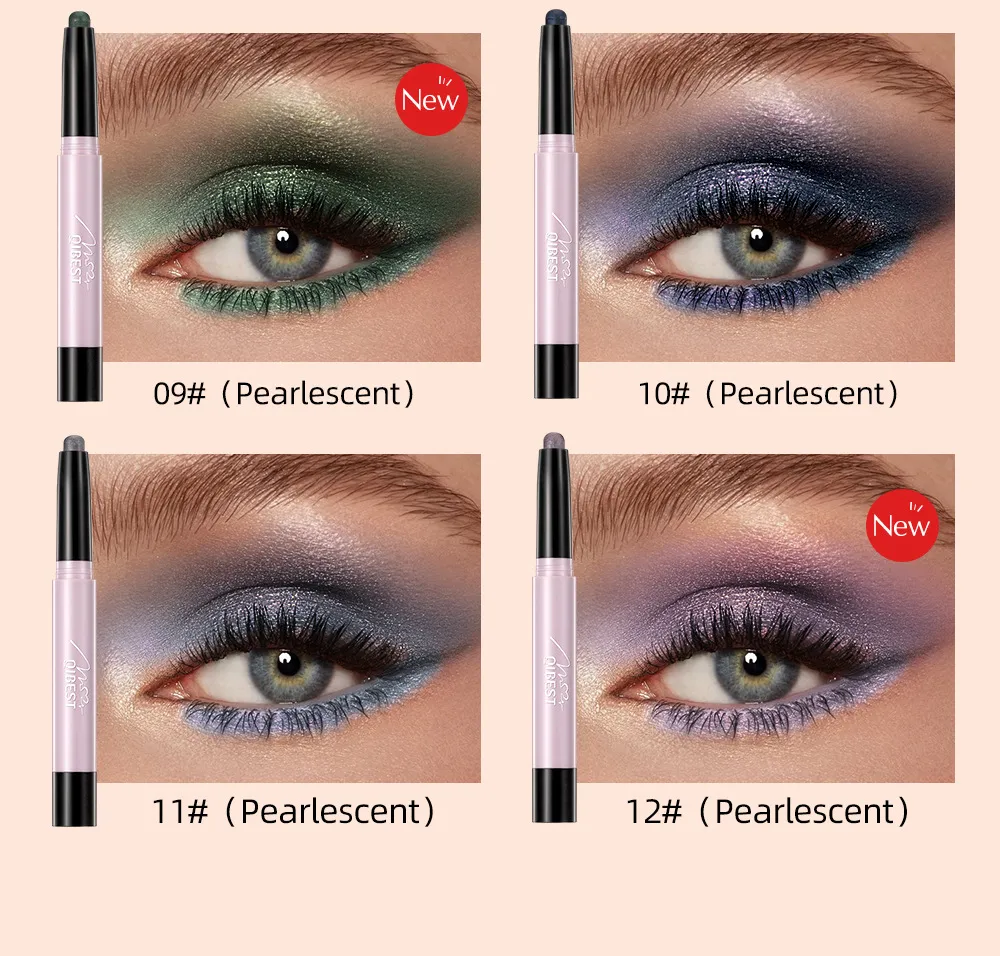 newst QIBEST Pearlescent Silkworm Eyeshadow Pencil Lasting Glitter Shiny Pigment Makeup Waterproof Nude Matte Eye Shadow Pen