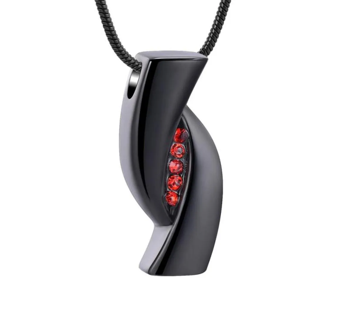 IJD12838 Collar de cremación para hombres, resistente al agua, de alta calidad, con piedras rojas, joyería de cremación de acero inoxidable, recuerdo de urna para cenizas 8878346