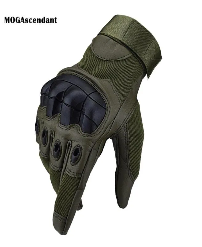 Men039s PU Leather Full Finger Tactical Glove Touch Screen Hard Knuckles Paintball Driving Military Army Moto Biker 2201135183937