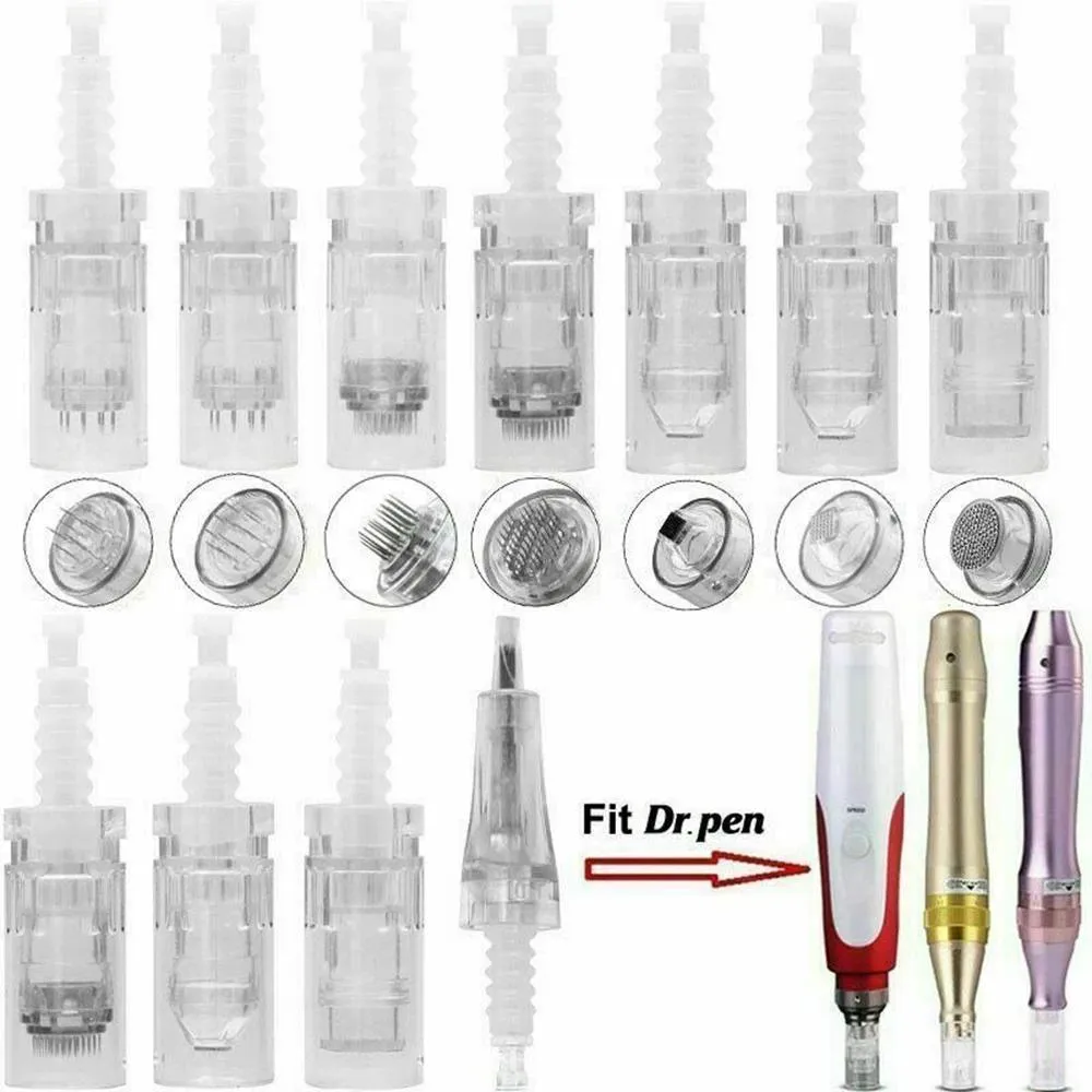 Máquina 10/50/100 Pcs Dr Pen M7 M5 Derma Pen Baioneta Cartucho de Agulhas de Substituição Microagulhamento Agulhas de Tatuagem Nano Cabeças de Microagulhas