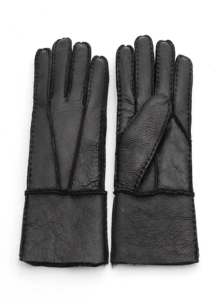 Gants en cuir et fourrure pour hommes, marque entière, à la mode, chauds, en laine, coupe-vent, plusieurs couleurs, choix 3303840