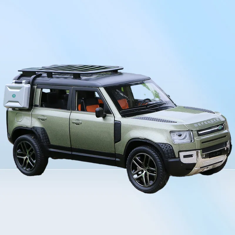 Diecast modelo de carro 124 defender suv liga brinquedo metal offroad veículos simulação coleção crianças presente 2209215253075