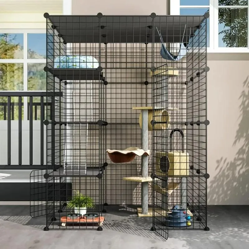 Kedi Taşıyıcılar Kediler için Taşımacılık Ürünleri Diy Kennels Crate Büyük Egzersiz Yeri İdeal 1-4 Navlun Ücretsiz Köpek Aksesuarları Hamster Kafesi