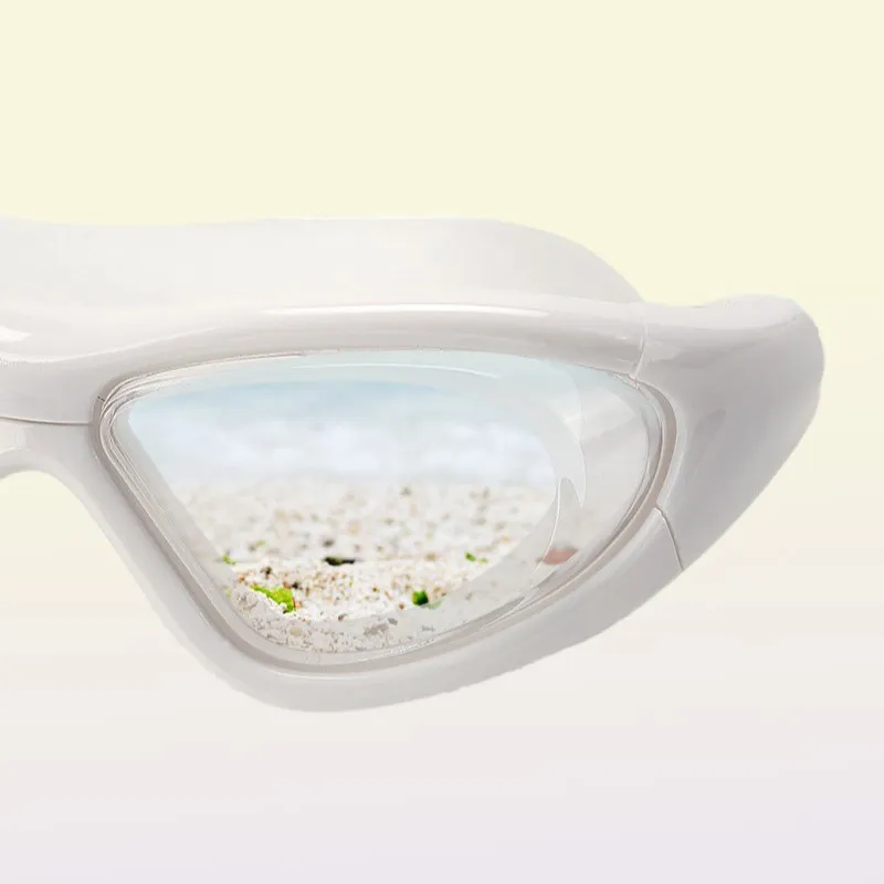 ゴーグル耳栓付きの大きなフレーム水泳ゴーグルHD透明なメガネ防止シリコン防水男性女性泳ぐアイウェア大人5977895